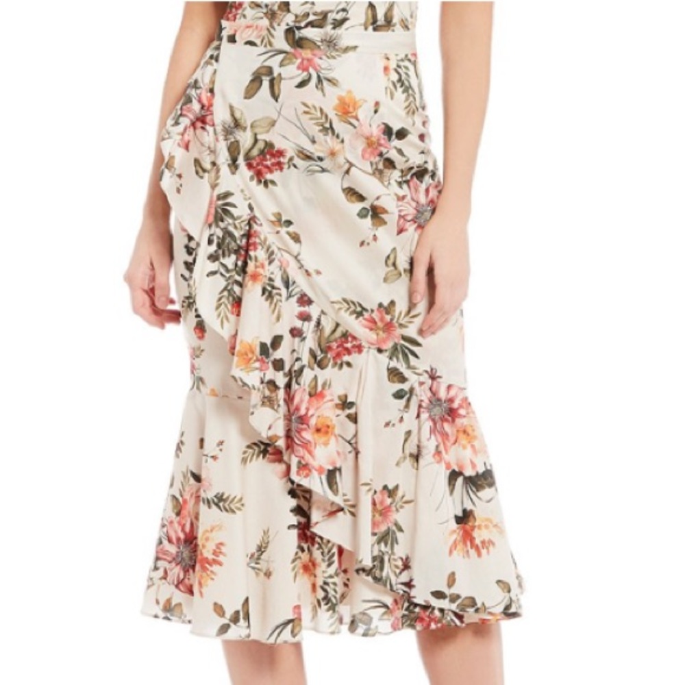 SALE⬇️Antonio melani Genny Floral Ruffl Midi Skirt